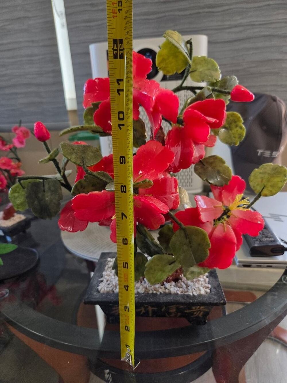 Vintage Chinese Jade and Stone Flower Bonsai
